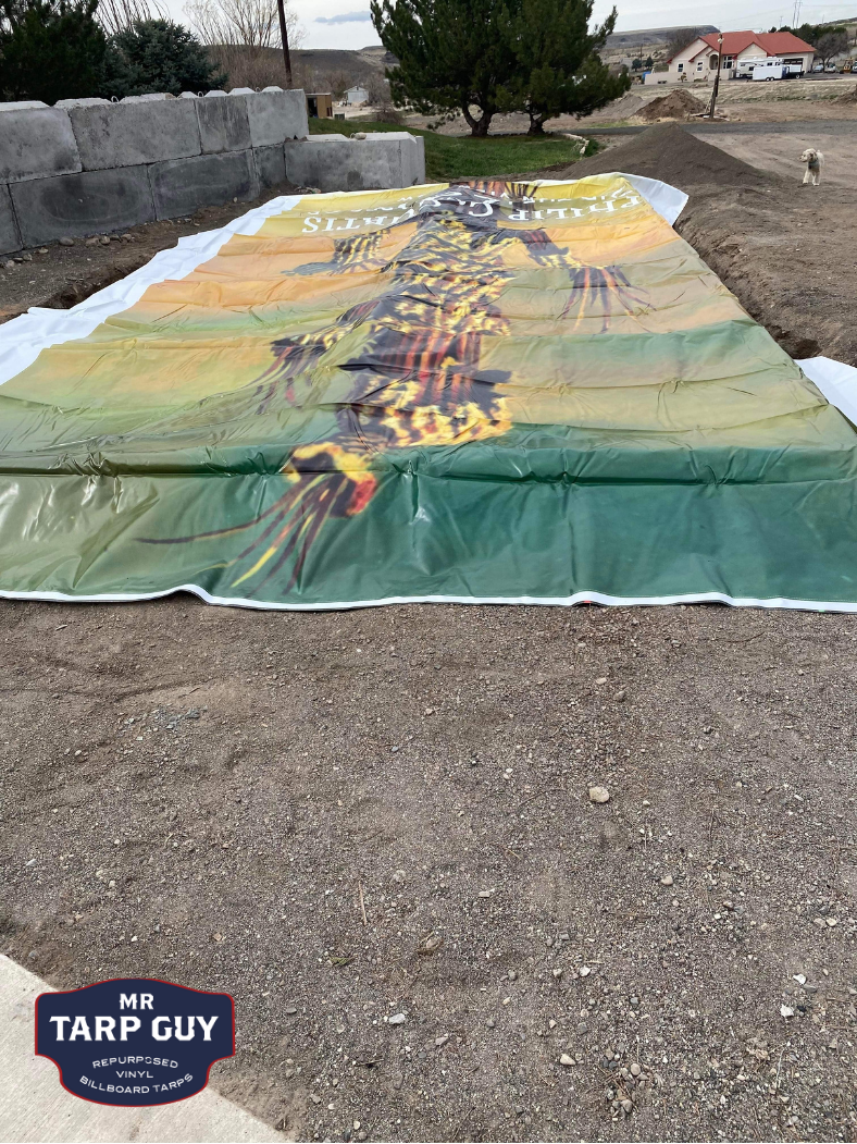 18' x 21' Repurposed Vinyl Tarp (White, Extra Heavy-Duty)