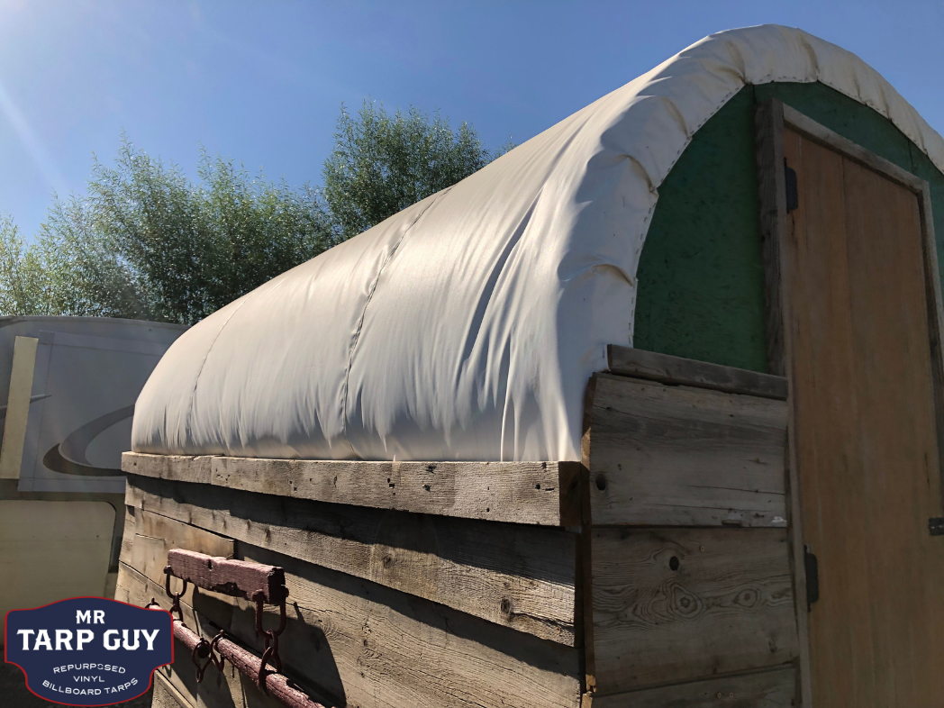 10' x 10' Repurposed Vinyl Tarp (White, Extra Heavy-Duty)