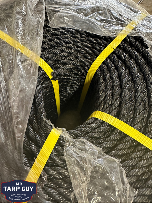 3-Strand, Black Polypropylene Rope