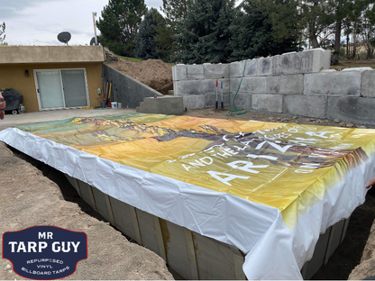 10' x 18' Repurposed Vinyl Tarp (White, Extra Heavy-Duty)